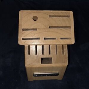Food Network Blonde Wood 14 Slot Knife Block
